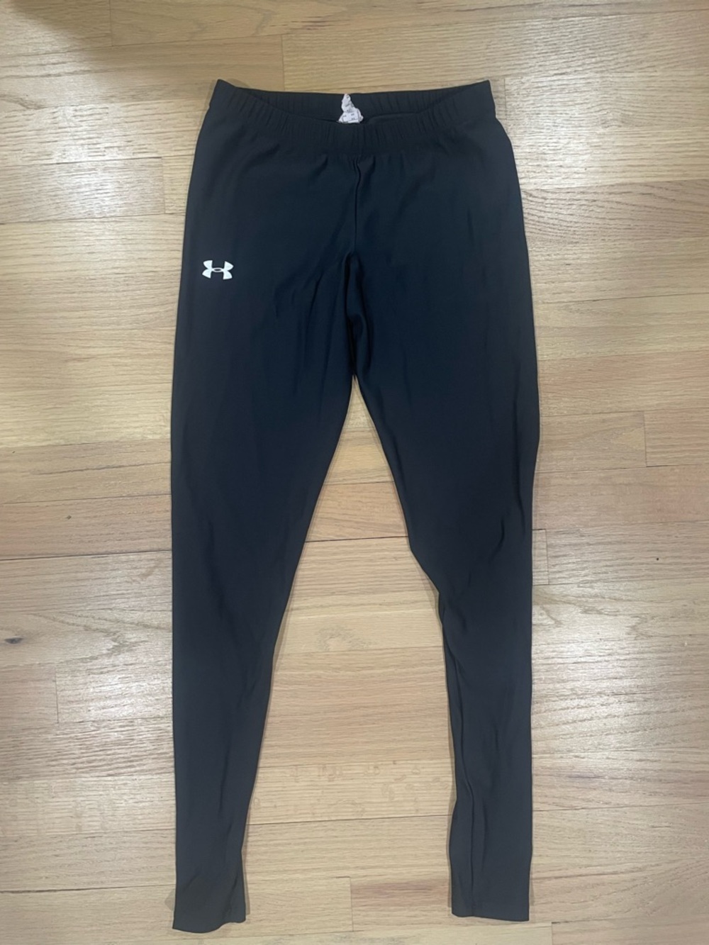 Under Armour Kids Black Performance Leggings with White Logo